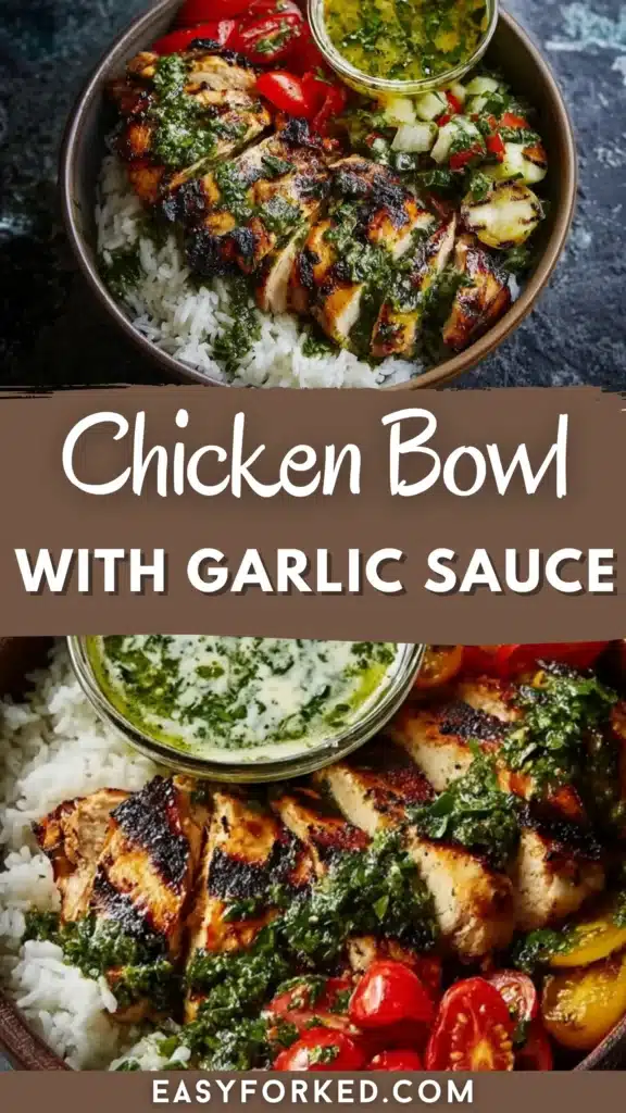Chimichurri Grilled Chicken Bowl with Garlic Sauce 14 1 117