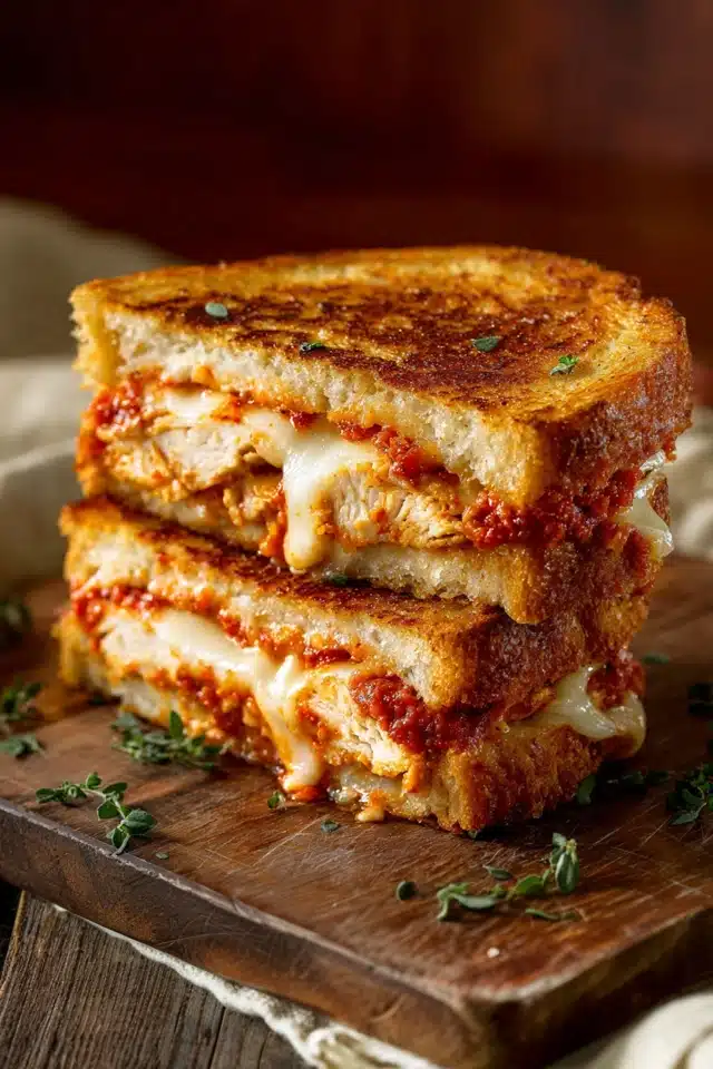 Chicken Parmesan Grilled Cheese Sandwich 17 44 131