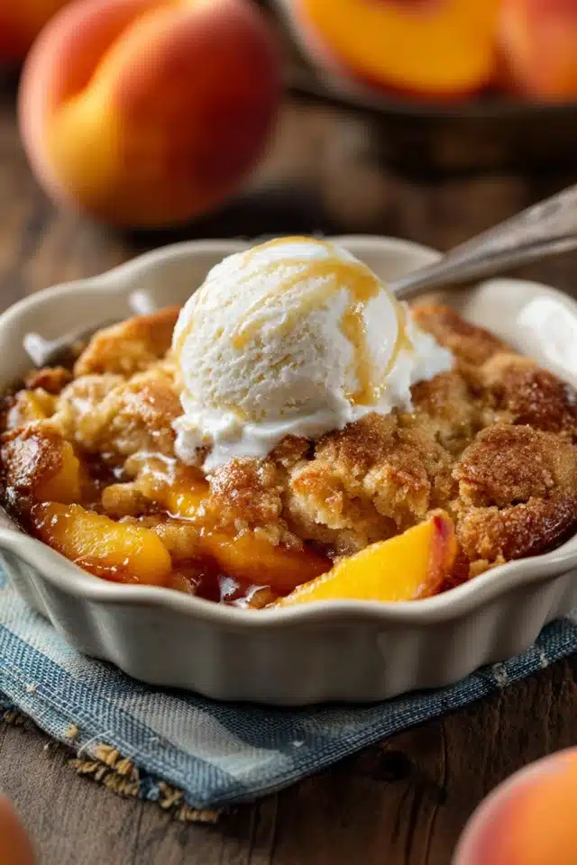 Old School Easy Brown Sugar Peach Cobbler 17 44 79