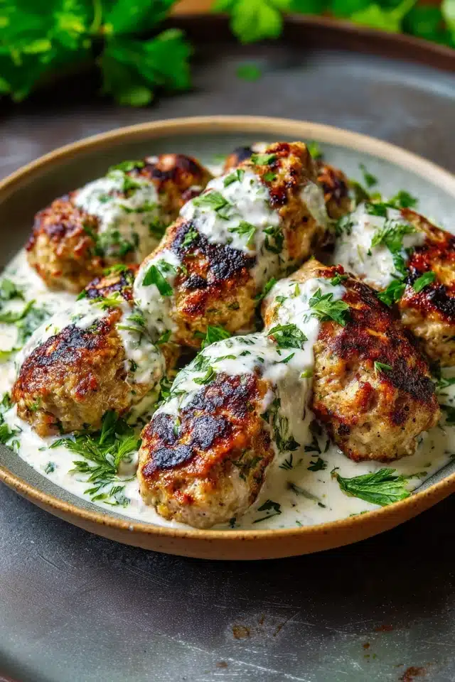 Chicken Kofta with Garlic Yogurt Sauce 10 55 100
