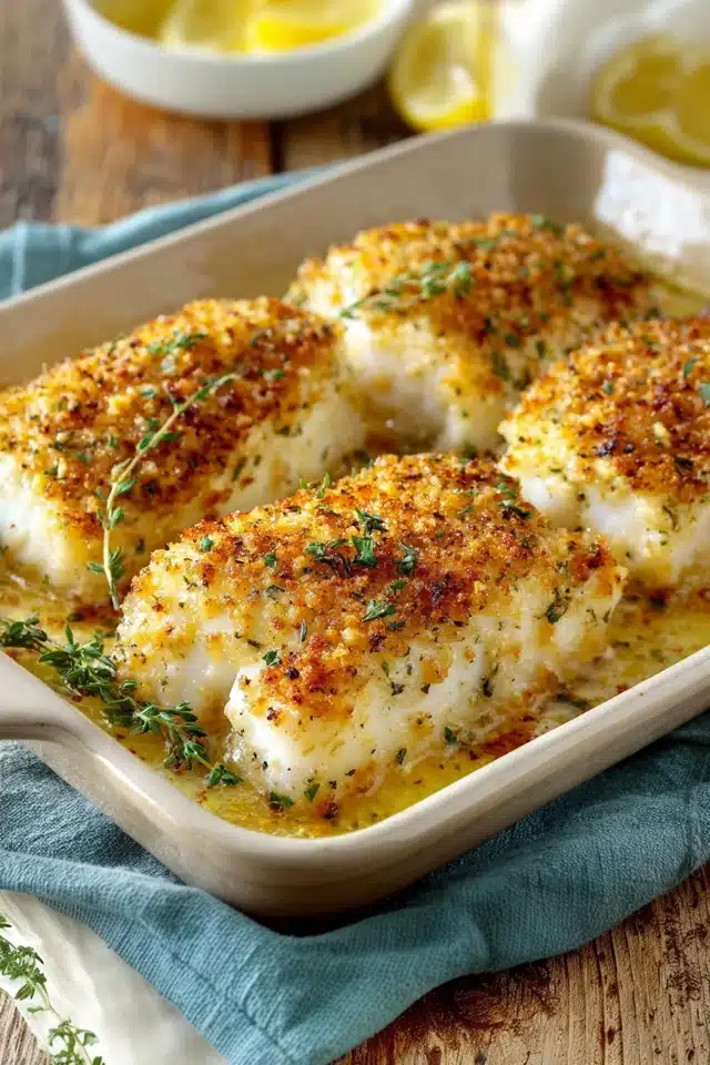 Juicy Garlic Parmesan Baked Halibut 10 55 110