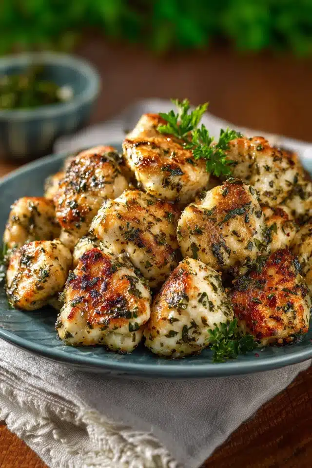 Garlic Herbed Chicken Bites 10 55 114