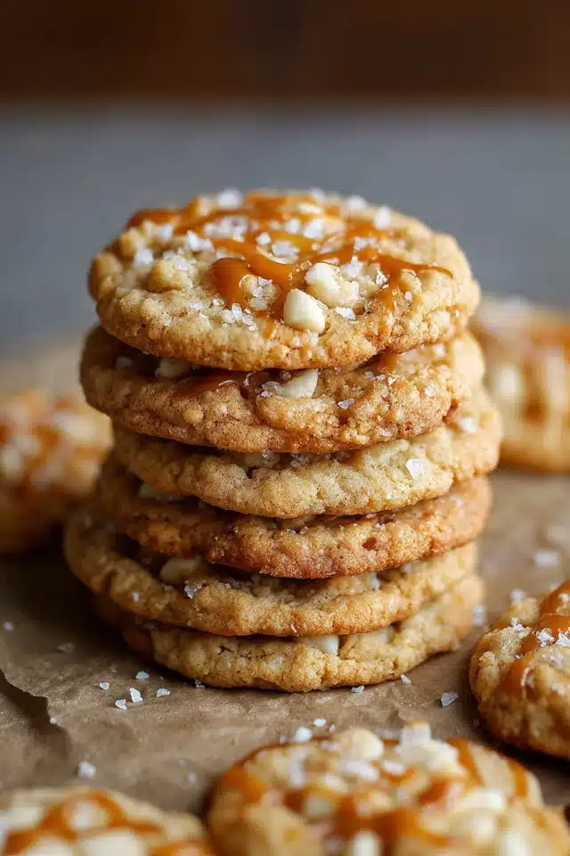 Salted Caramel White Chocolate Cookies 10 55 115