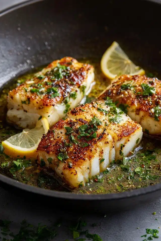 Pan-Seared Halibut 10 55 128