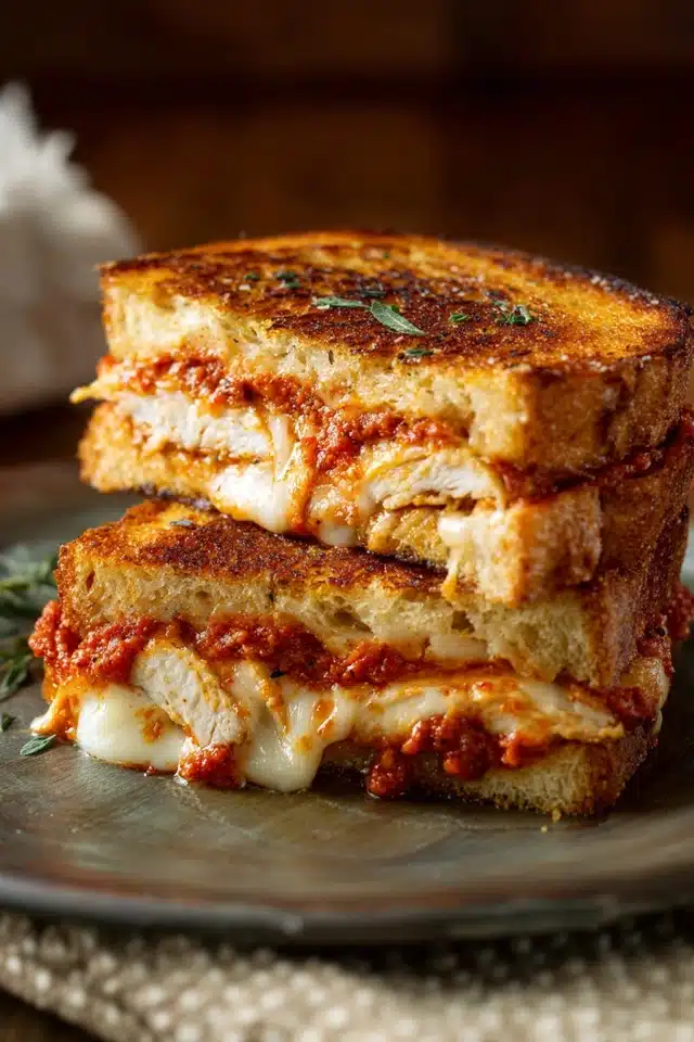 Chicken Parmesan Grilled Cheese Sandwich 10 55 129