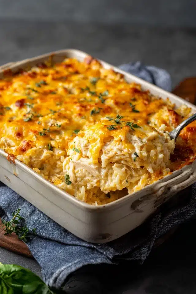 Cheesy Chicken and Rice Casserole 10 55 73