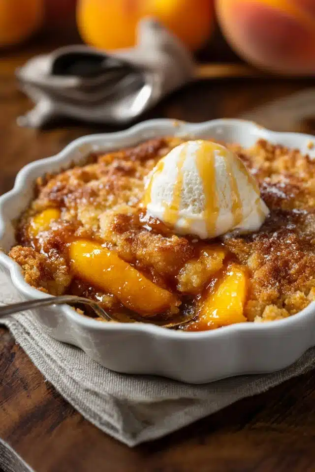 Old School Easy Brown Sugar Peach Cobbler 10 55 78