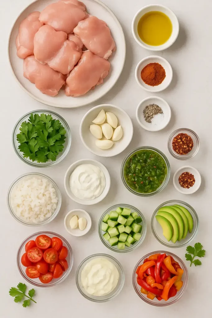 Chimichurri Grilled Chicken Bowl with Garlic Sauce 13 77 100