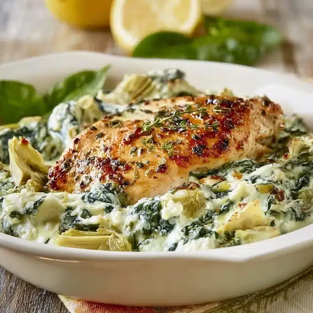 Spinach Artichoke Chicken with Cottage Cheese 11 11 69