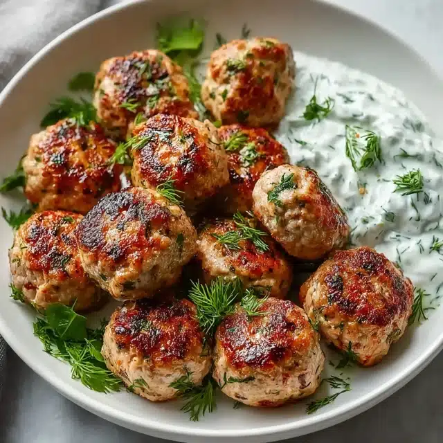 Greek Turkey Meatballs with Tzatziki 11 11 70