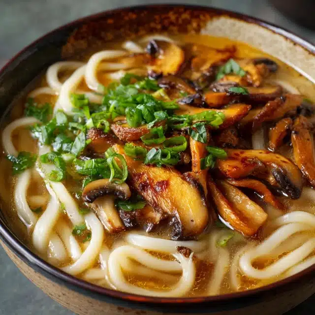 Miso Udon Noodle Soup with Teriyaki Mushrooms 11 11 95
