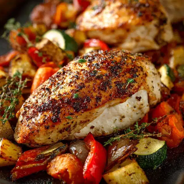 Roasted Bone-In Chicken Breasts with Vegetables 15 22 79