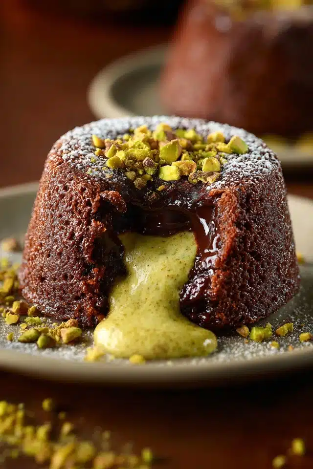 Pistachio Chocolate Lava Cakes That Melt From the Middle 17 44 7