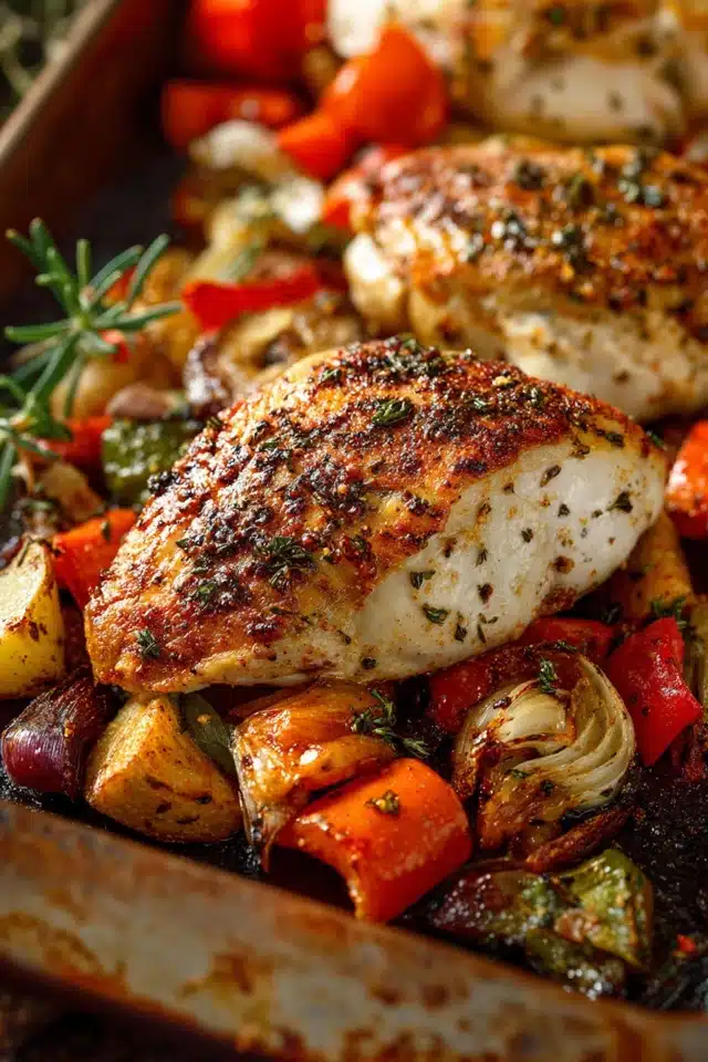 Roasted Bone-In Chicken Breasts with Vegetables 17 44 79