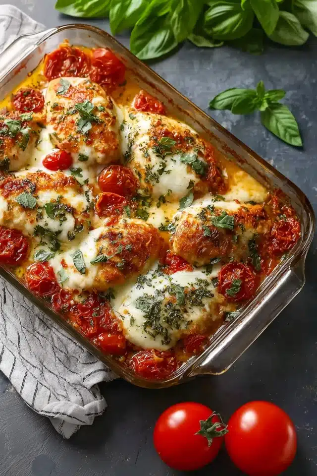 Easy Mozzarella Chicken Bake 10 55 104