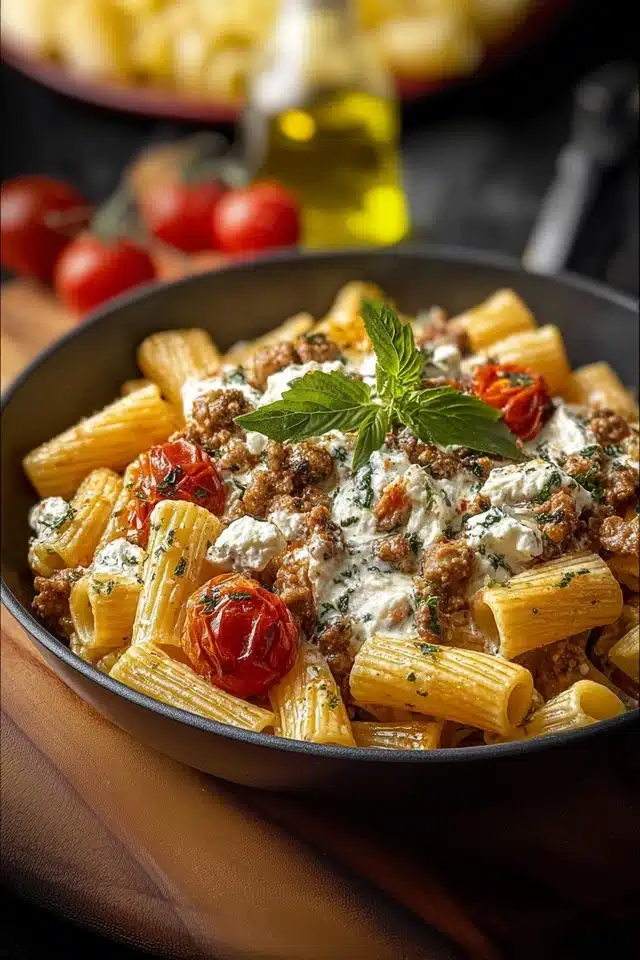 Rigatoni Hackfleisch Feta Creme 10 55 105