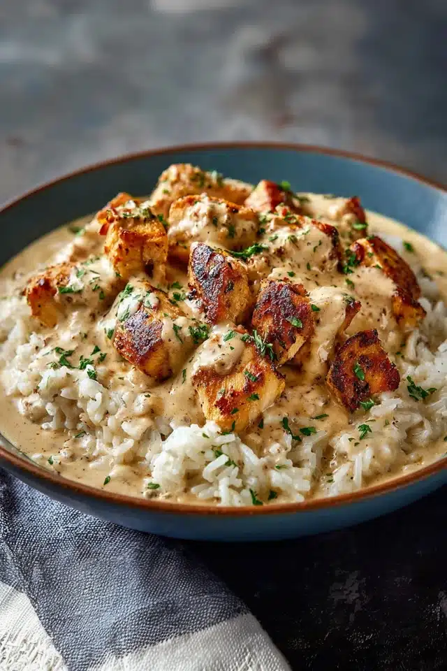 Creamy Smothered Chicken and Rice 10 55 51