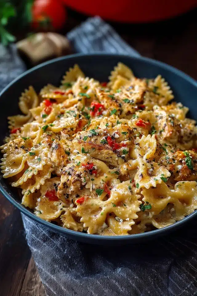 Parmesan Roasted Red Pepper Chicken Bowties 10 55 55