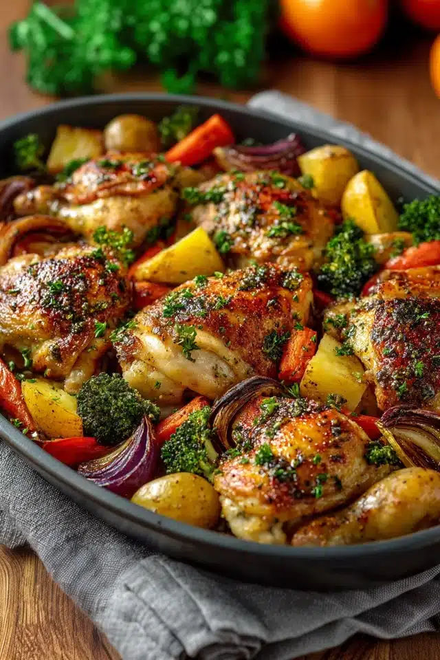 Roasted Garlic Chicken and Vegetables 10 55 63