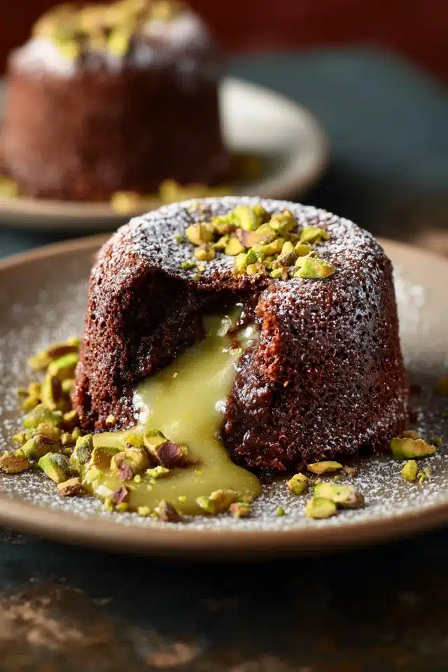 Pistachio Chocolate Lava Cakes That Melt From the Middle 10 55 7