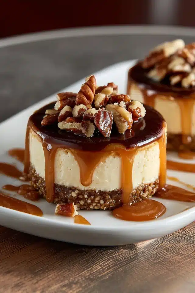 No-Bake Turtle Cheesecakes 10 55 75