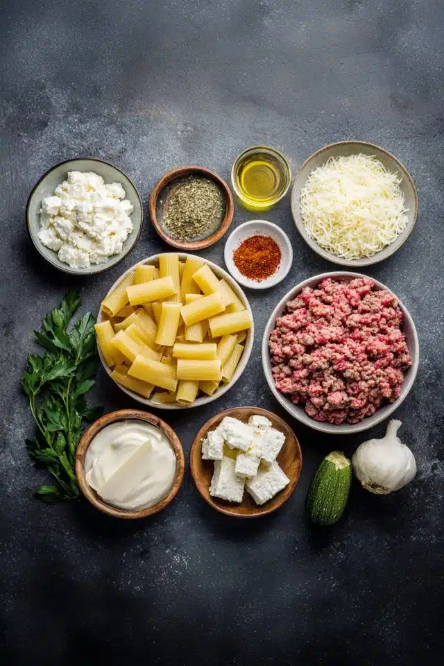 Rigatoni Hackfleisch Feta Creme 13 66 17