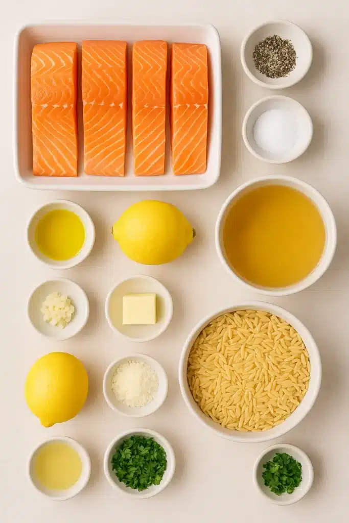 30-Minute Seared Salmon with Lemon Orzo 13 77 37