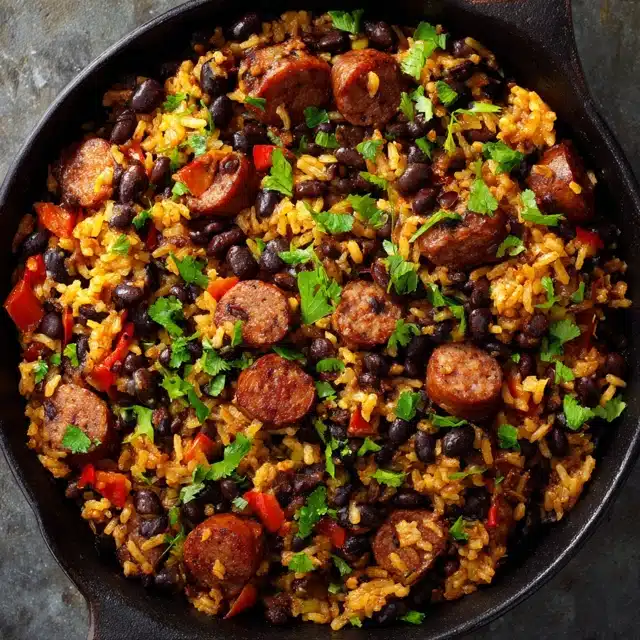 Hearty Black Beans and Rice with Sausage 13 22 11