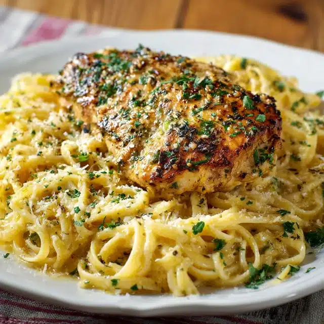 Garlic Butter Chicken with Velvety Parmesan Linguine 15 22 3