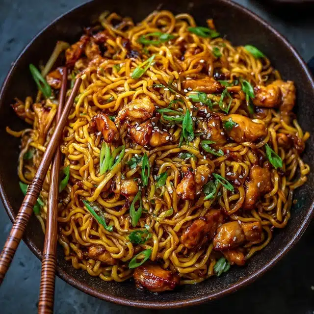 Sticky Garlic Chicken Noodles 15 22 34
