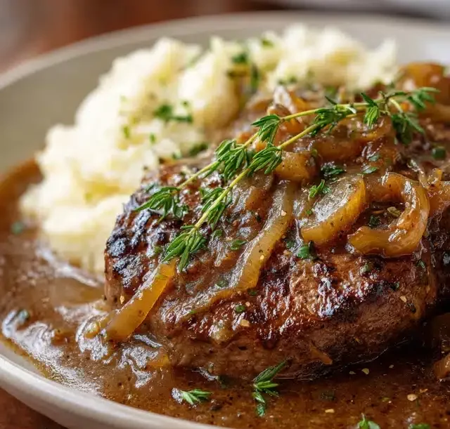 Onion Gravy Smothered Steak: A Hearty, Comforting Dish 15 22 5 e1759365431602