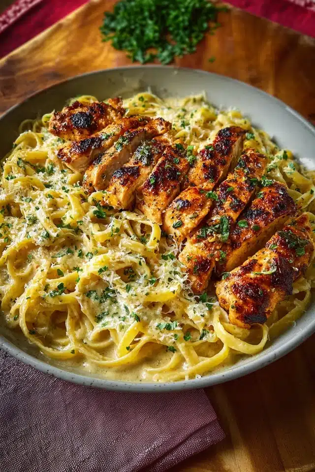 Garlic Butter Chicken with Velvety Parmesan Linguine 17 44 3