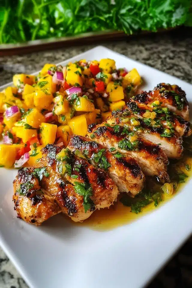 Honey Lime Chicken with Mango Salsa 17 44 73