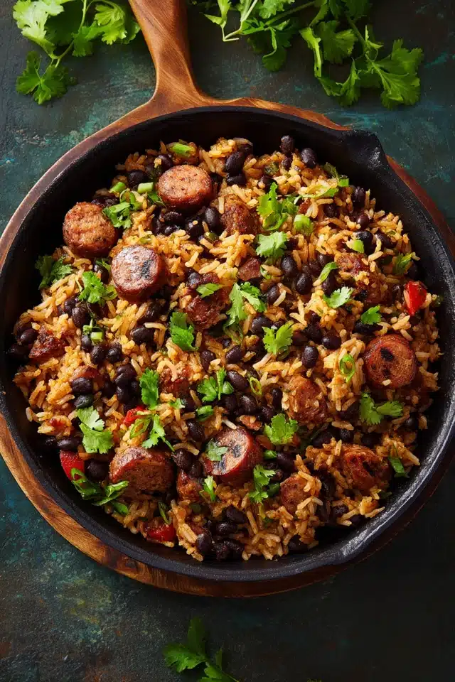 Hearty Black Beans and Rice with Sausage 9 55 11