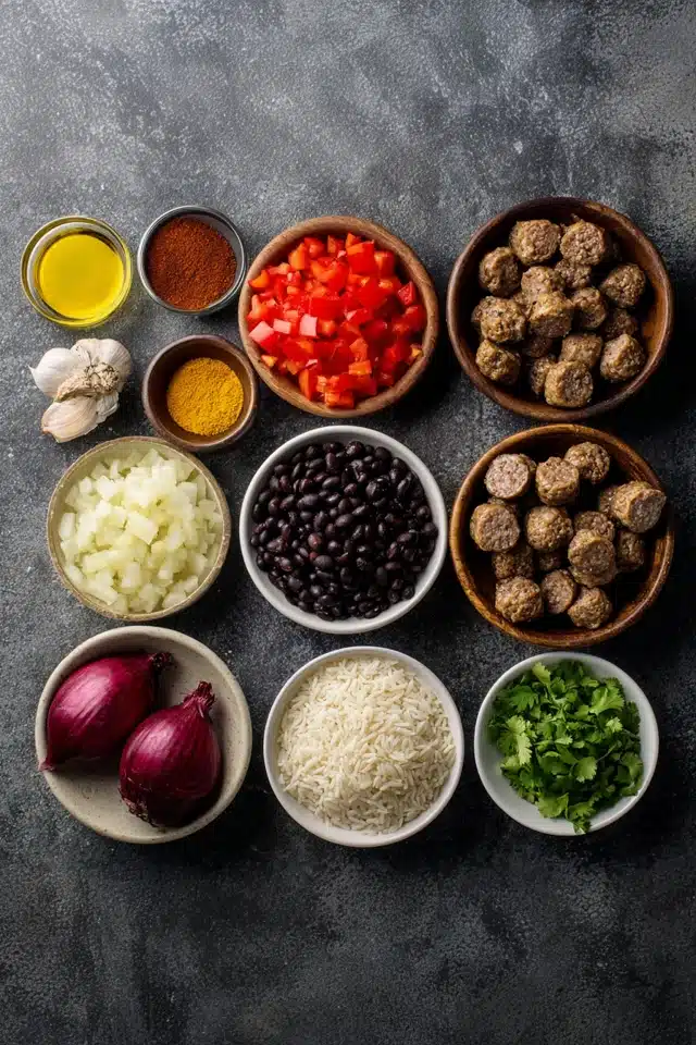 Hearty Black Beans and Rice with Sausage 11 66 10