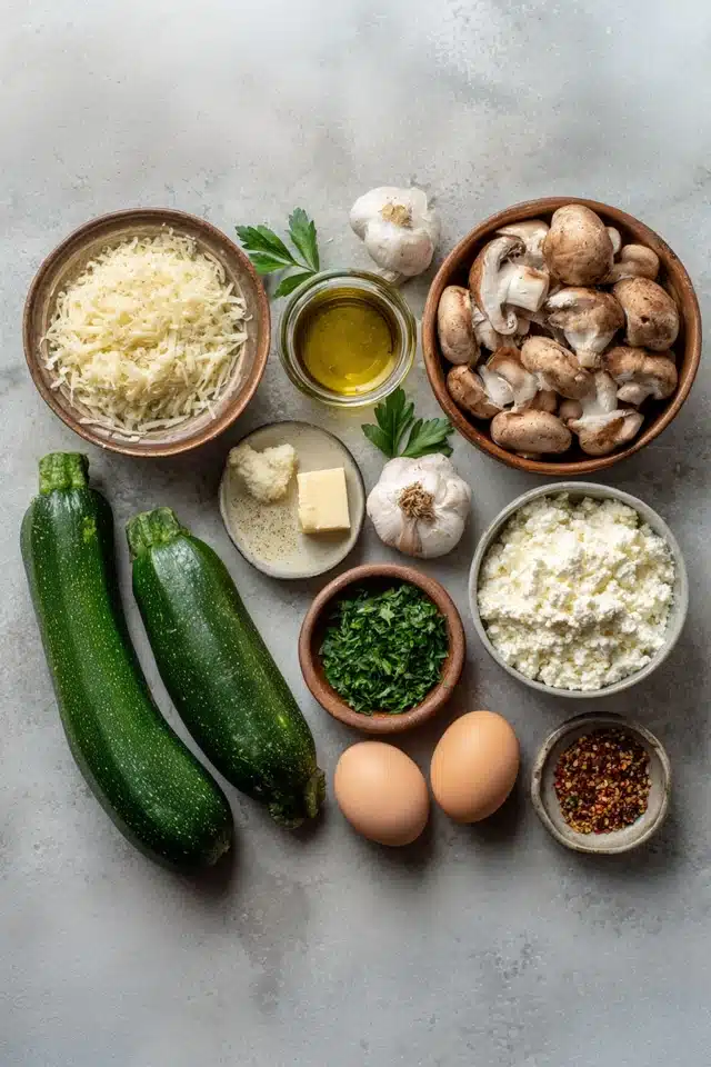 Mushroom and Ricotta Stuffed Zucchini Boats 13 66 8