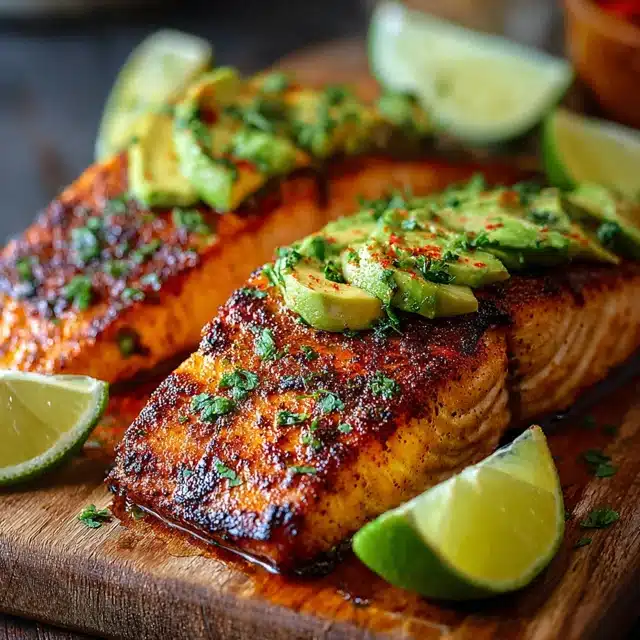 Baked Cajun Salmon with Avocado 11 11 14