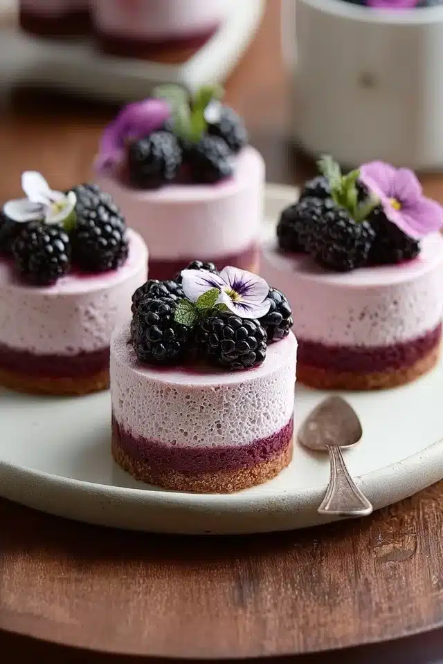 Mini Blackberry Mousse Cakes 17 44 3