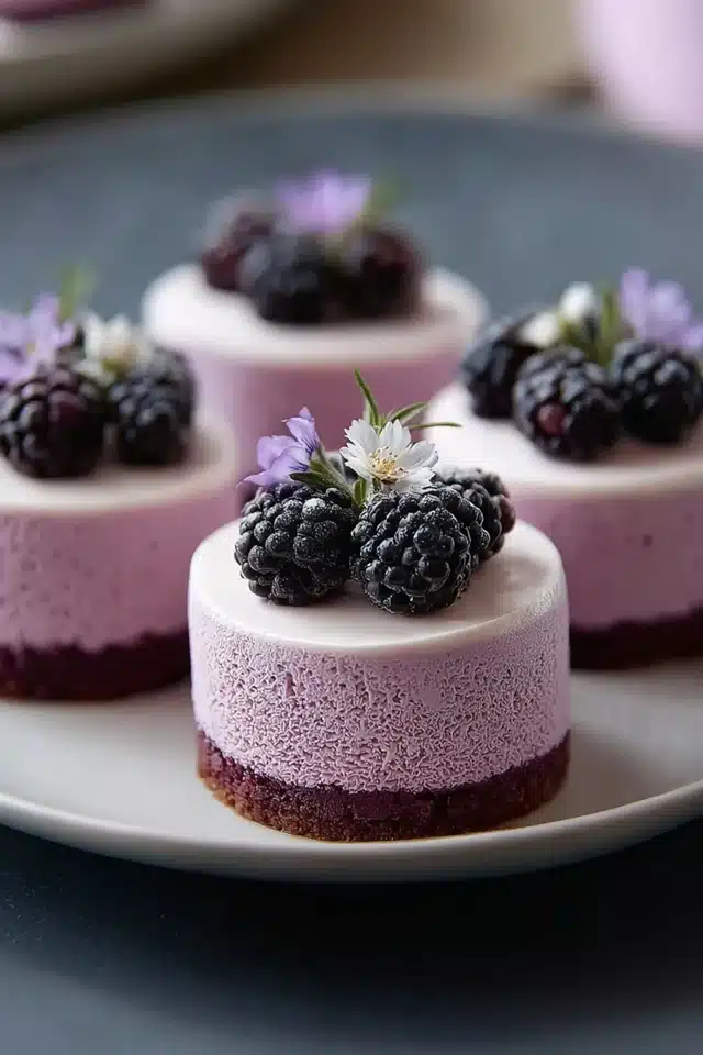 Mini Blackberry Mousse Cakes 10 55 3