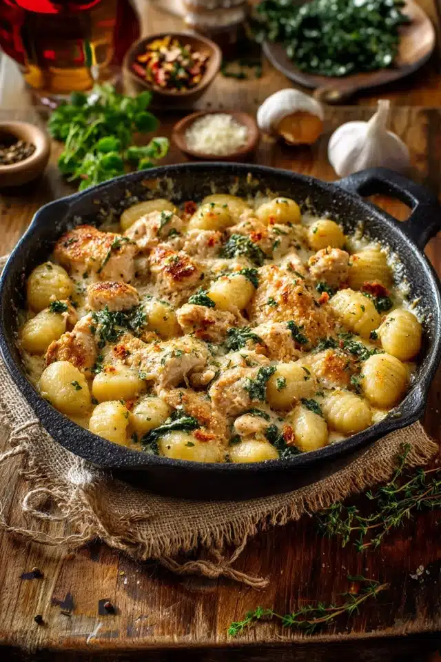 Garlic Chicken Gnocchi Skillet 10 55 36