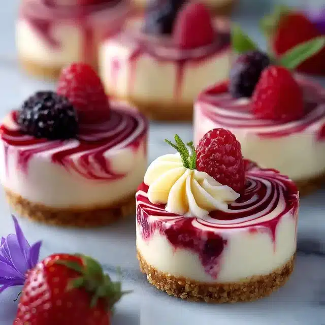 No Bake Mini Berry Swirl Cheesecakes 11 11 65