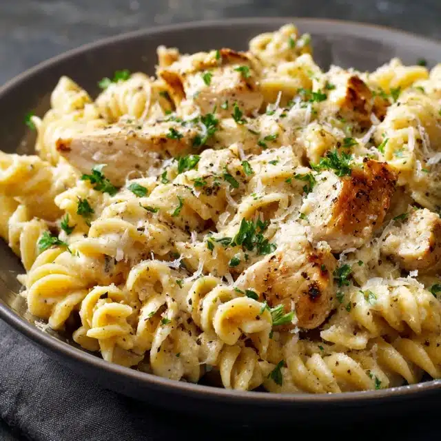 Crockpot Garlic Parmesan Chicken Pasta 15 22 75