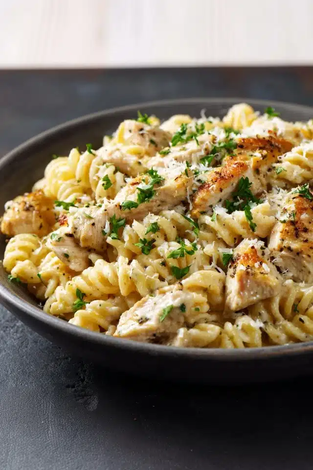 Crockpot Garlic Parmesan Chicken Pasta 17 44 78