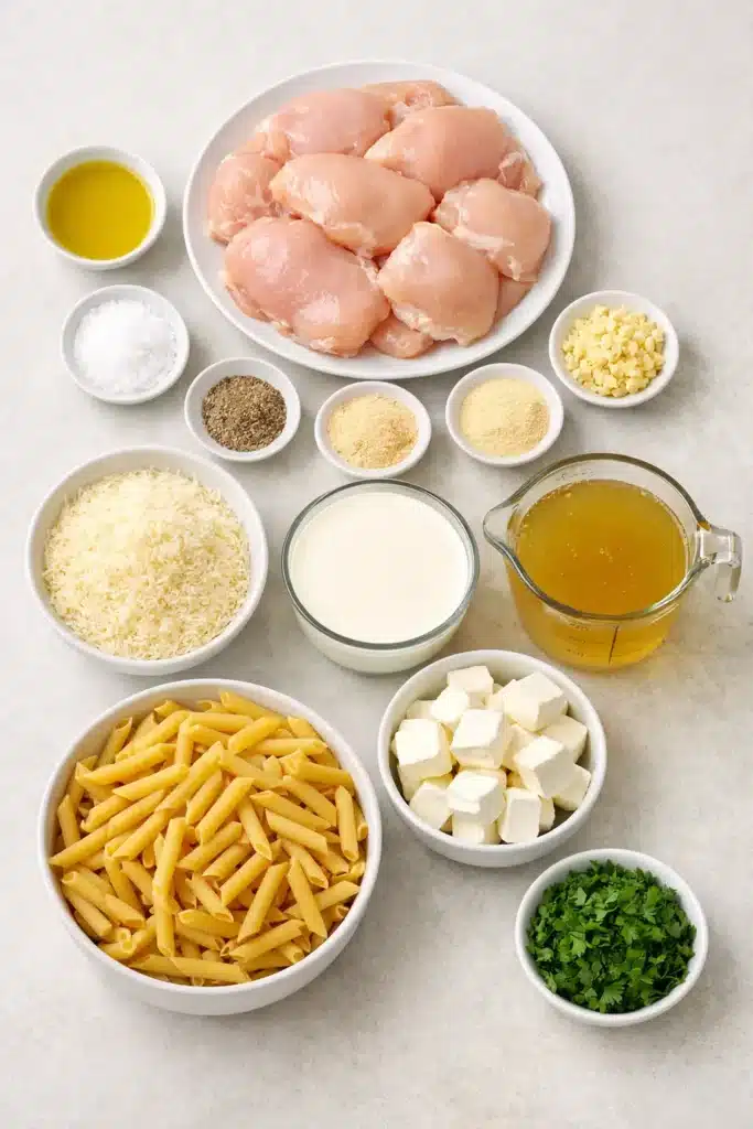 Crockpot Garlic Parmesan Chicken Pasta 13 66 64
