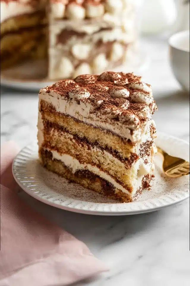 The BEST Tiramisu Cake with Mascarpone Frosting 8 55 66