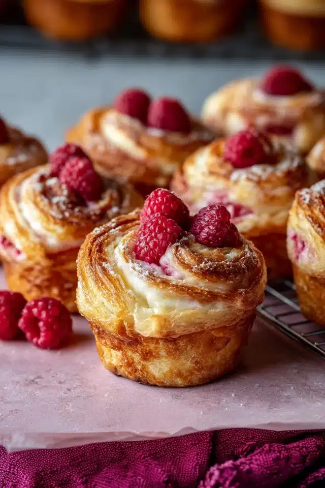 Raspberry Cream Cheese Cruffins 8 55 68