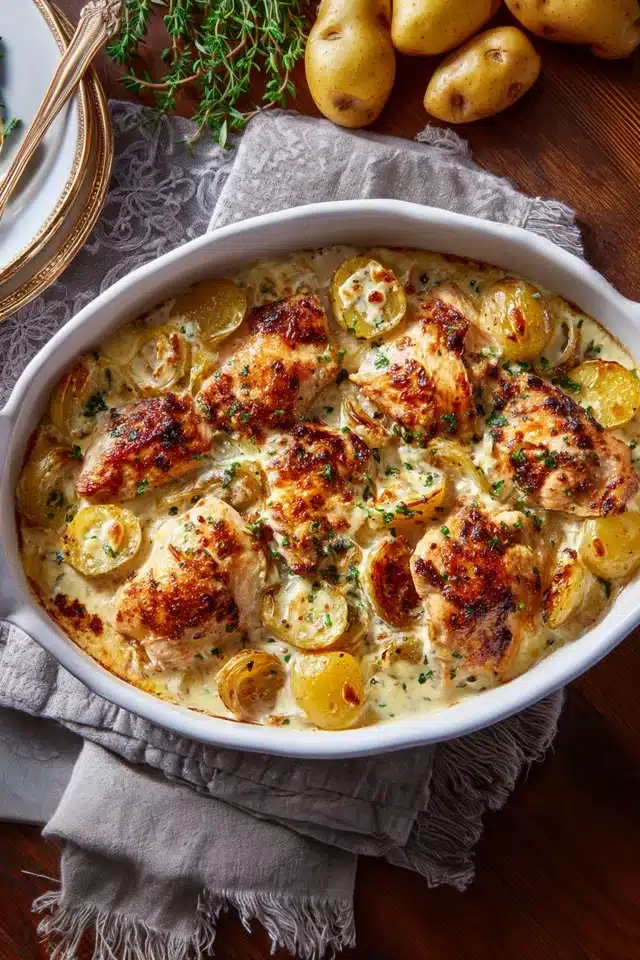 Creamy Garlic Chicken Potatoes 8 55 80